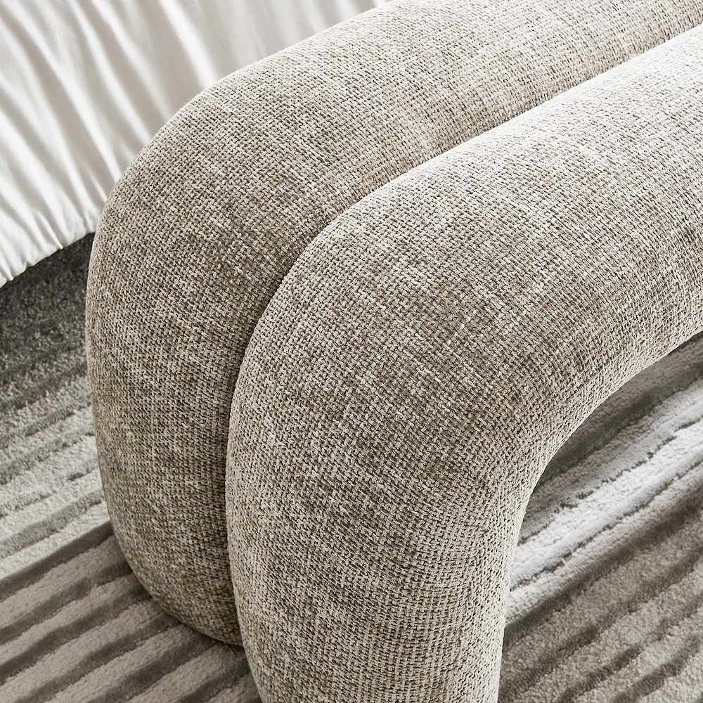 Dax 50.5" Chenille Upholstered Accent Bench. Picture 9