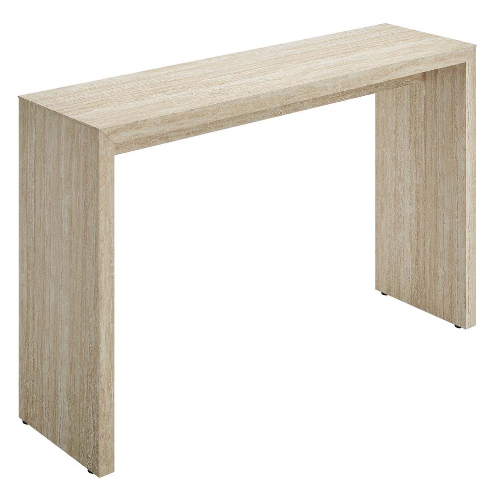 Mirella Faux Travertine Console Table. Picture 1