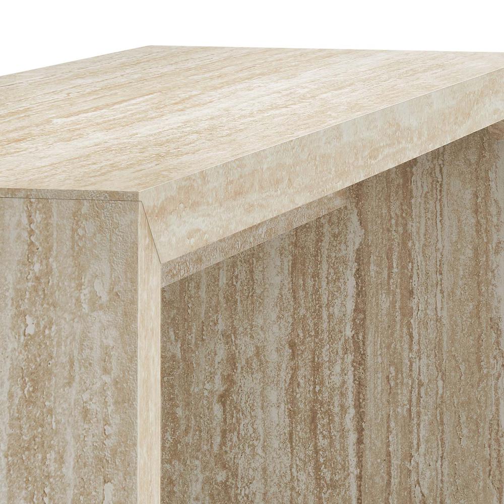Mirella Faux Travertine Console Table. Picture 4
