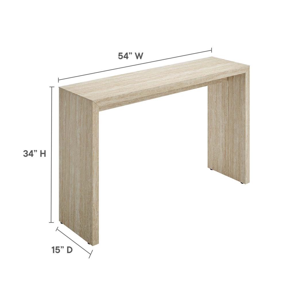 Mirella Faux Travertine Console Table. Picture 6