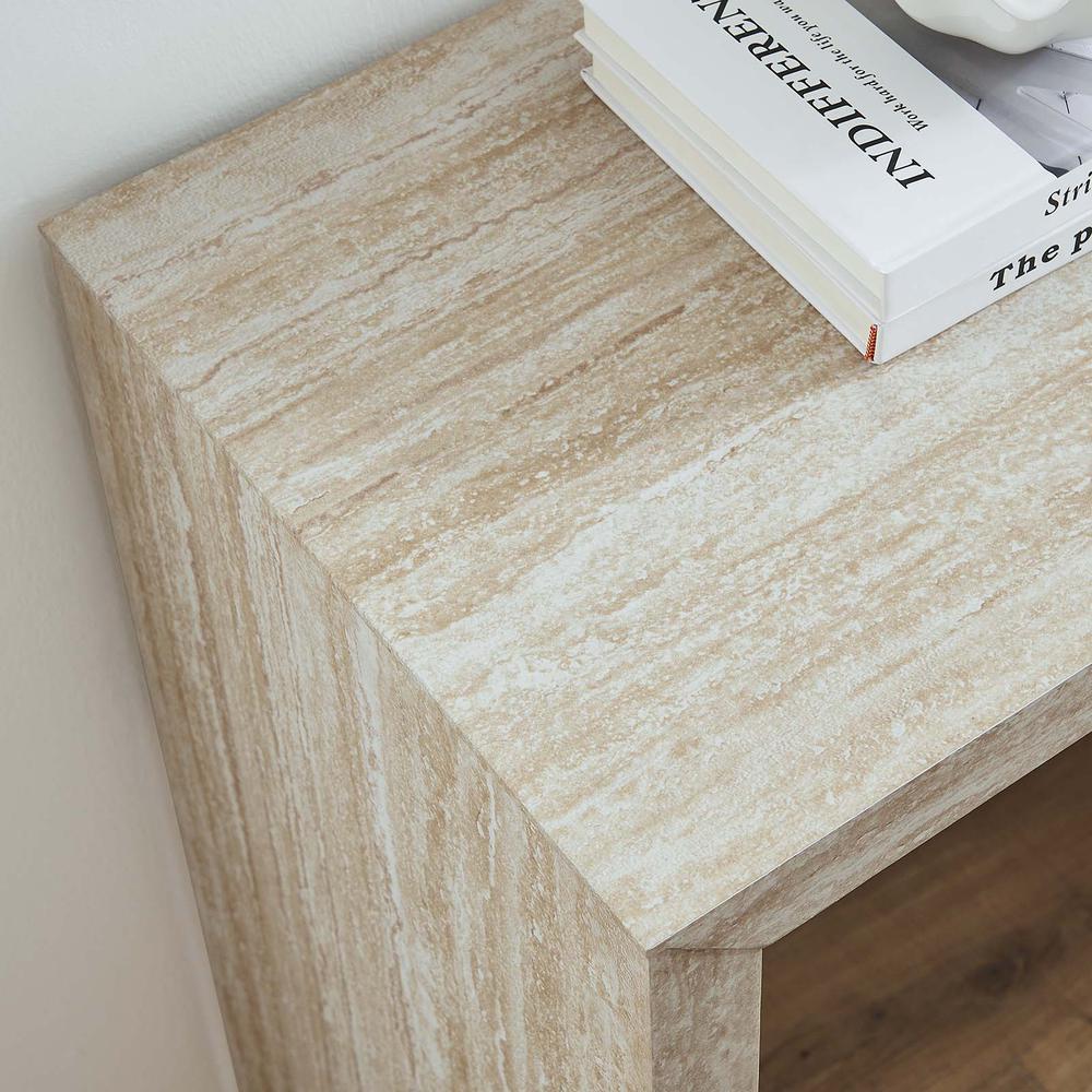 Mirella Faux Travertine Console Table. Picture 8