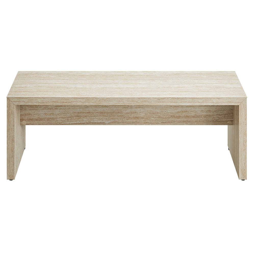 Mirella 53.5” Faux Travertine Bench. Picture 6