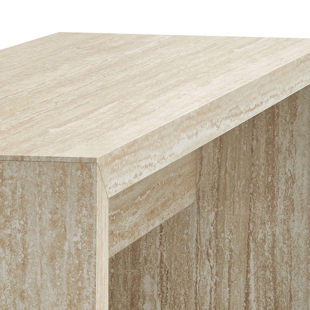 Mirella 53.5” Faux Travertine Bench. Picture 7