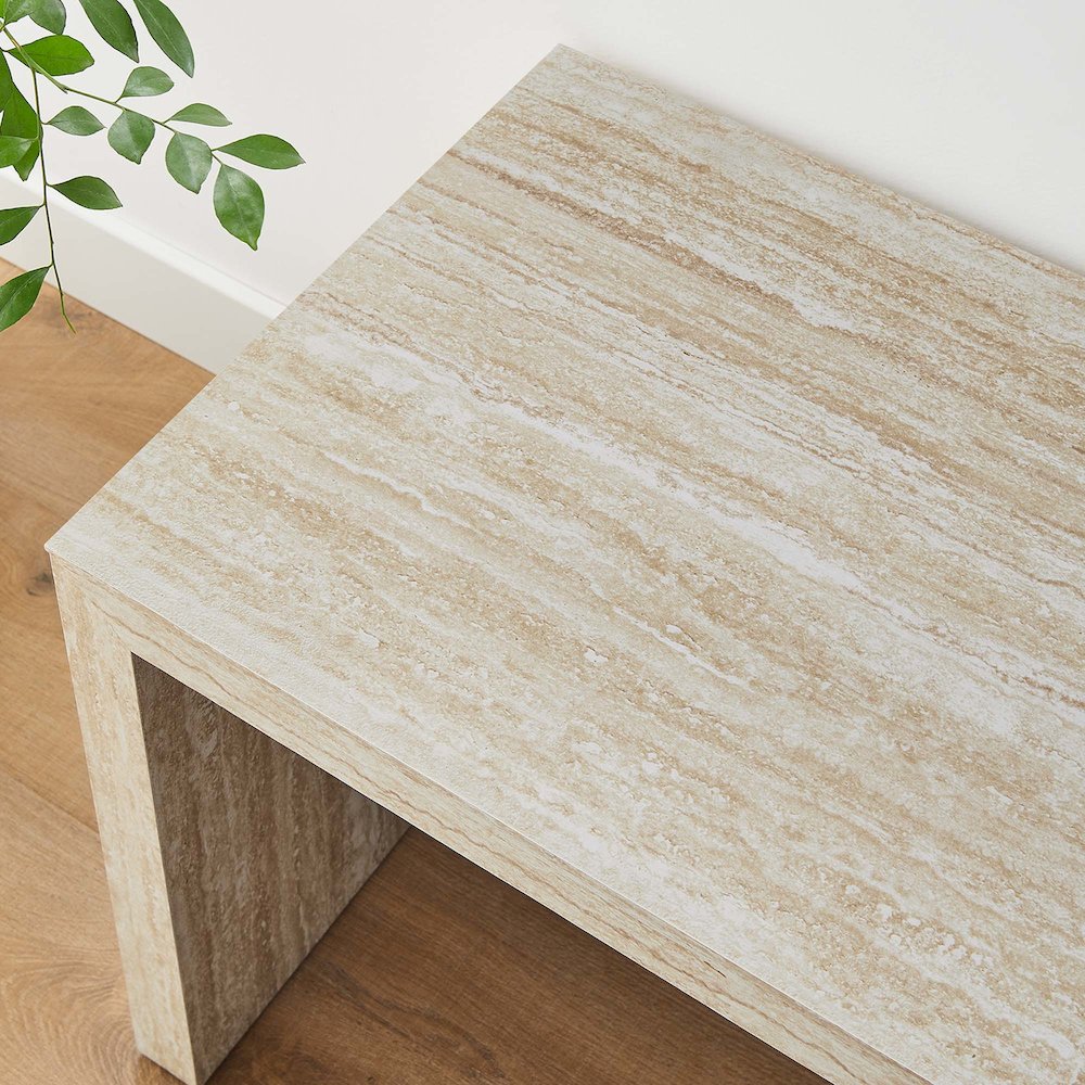 Mirella 53.5” Faux Travertine Bench. Picture 9