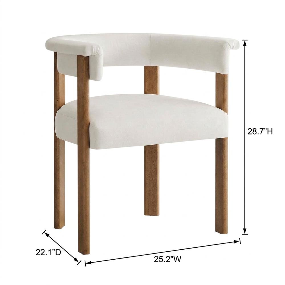 Performance Velvet Barrel Dining Chairs, Alabaster Deep Brown, Set of 2. Picture 5