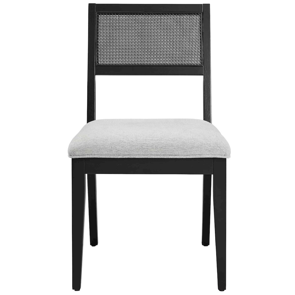 Nimba Faux Rattan Fabric Dining Chairs Set of 2. Picture 7