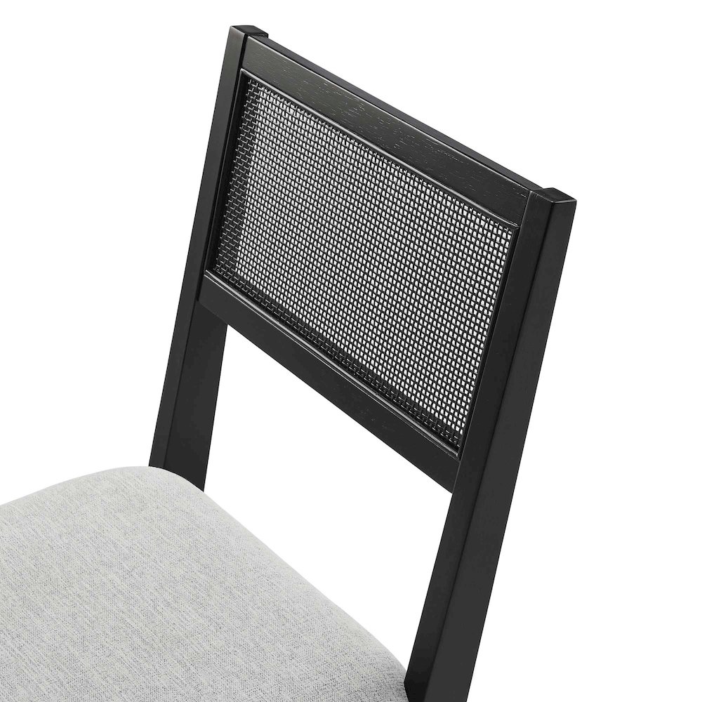 Nimba Faux Rattan Fabric Dining Chairs Set of 2. Picture 8