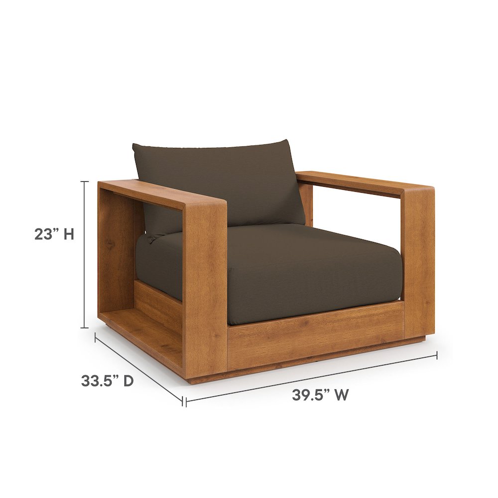 Tahoe Outdoor Patio Acacia Wood Chair. Picture 2