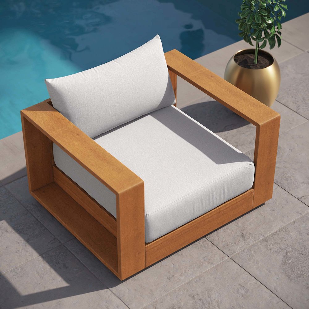 Tahoe Outdoor Patio Acacia Wood Chair. Picture 10