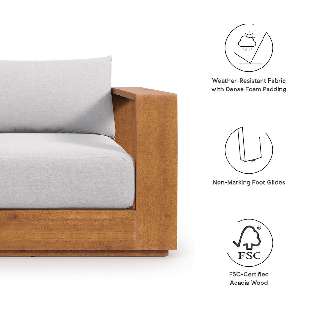 Tahoe Outdoor Patio Acacia Wood Chair. Picture 2