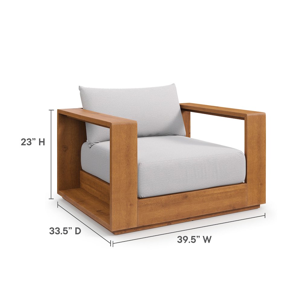 Tahoe Outdoor Patio Acacia Wood Chair. Picture 4
