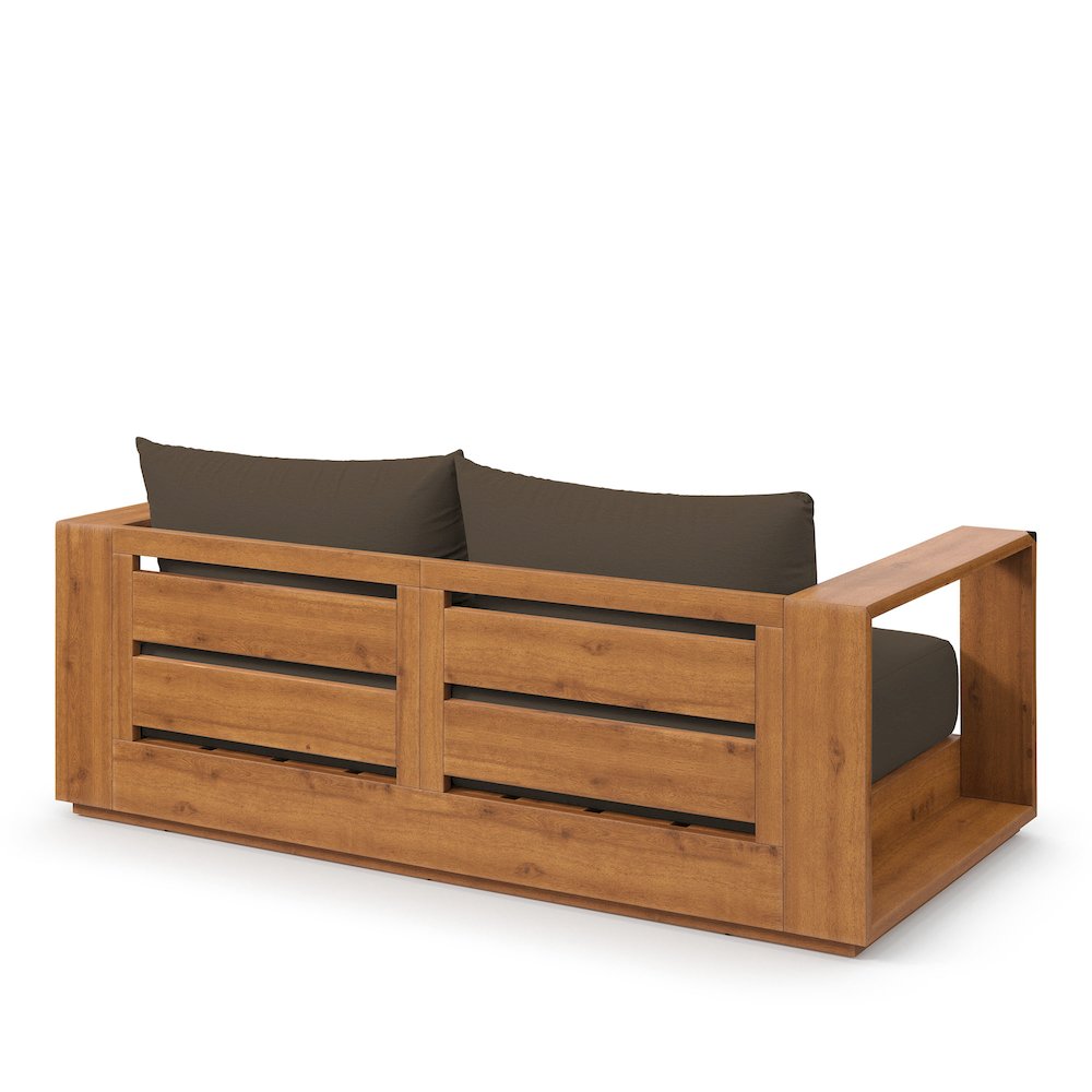 Tahoe Acacia Wood Outdoor Patio Acacia Wood Loveseat. Picture 6