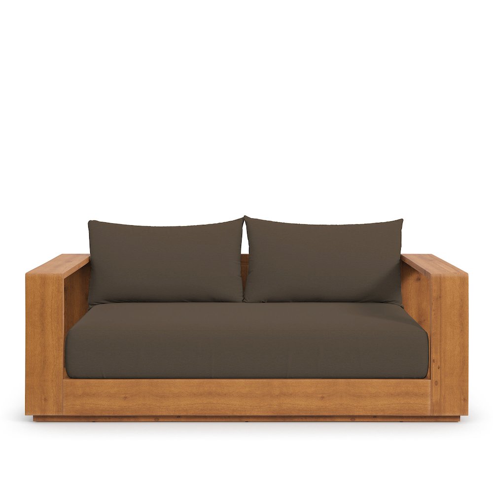 Tahoe Acacia Wood Outdoor Patio Acacia Wood Loveseat. Picture 7