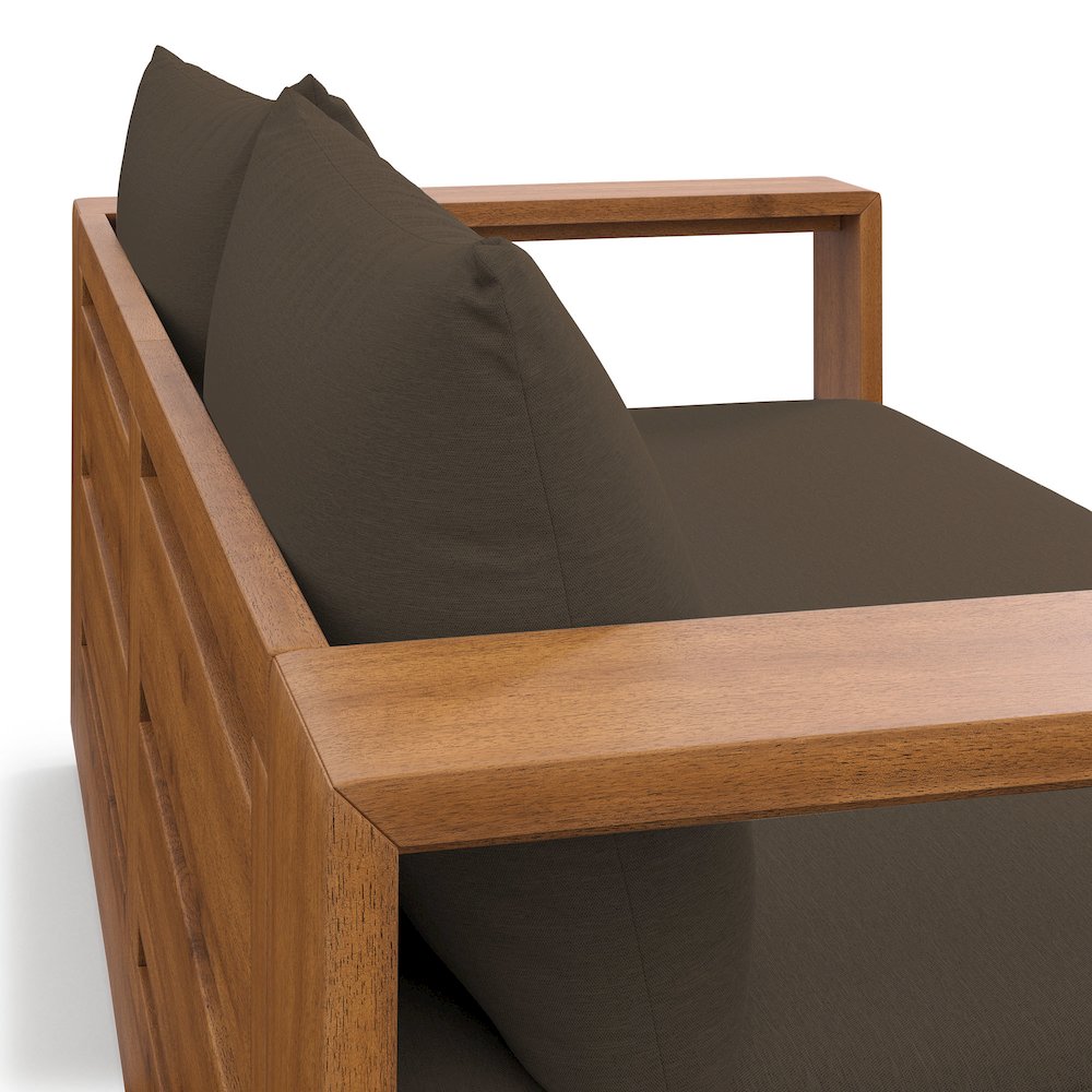 Tahoe Acacia Wood Outdoor Patio Acacia Wood Loveseat. Picture 8