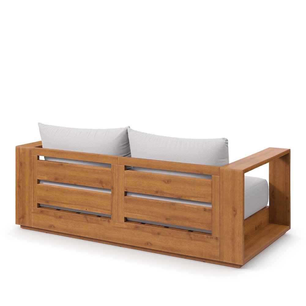 Tahoe Acacia Wood Outdoor Patio Acacia Wood Loveseat. Picture 5