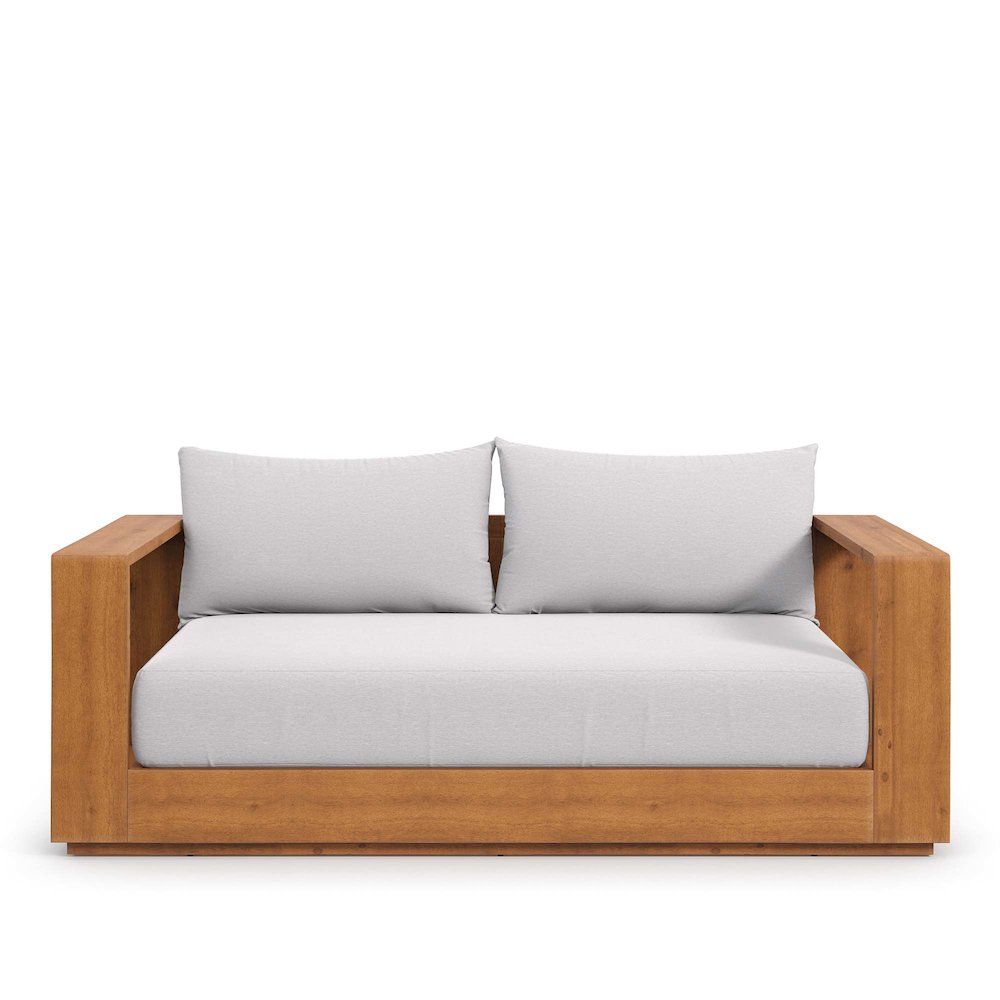 Tahoe Acacia Wood Outdoor Patio Acacia Wood Loveseat. Picture 7