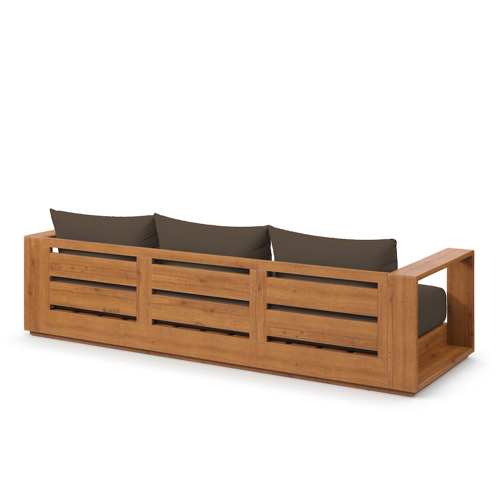 Tahoe Outdoor Patio Acacia Wood Sofa. Picture 6