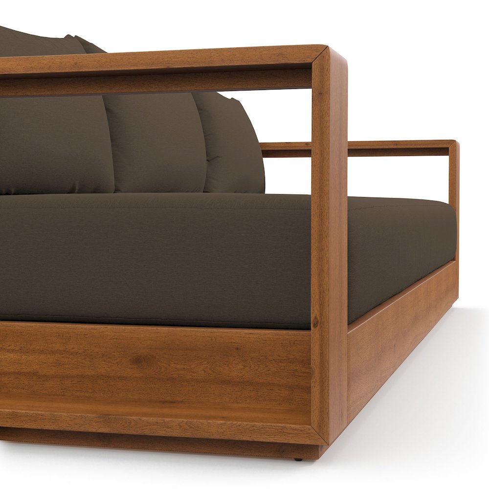 Tahoe Outdoor Patio Acacia Wood Sofa. Picture 8