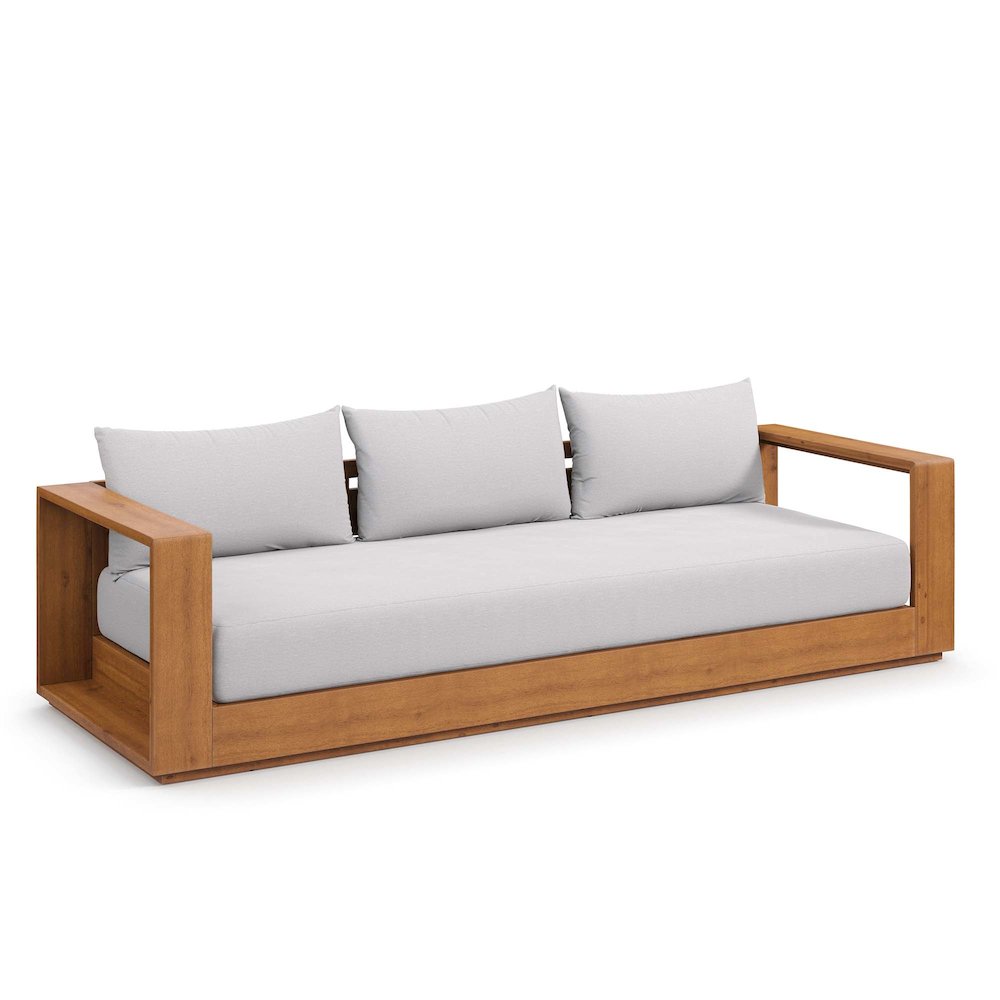 Tahoe Outdoor Patio Acacia Wood Sofa. Picture 1