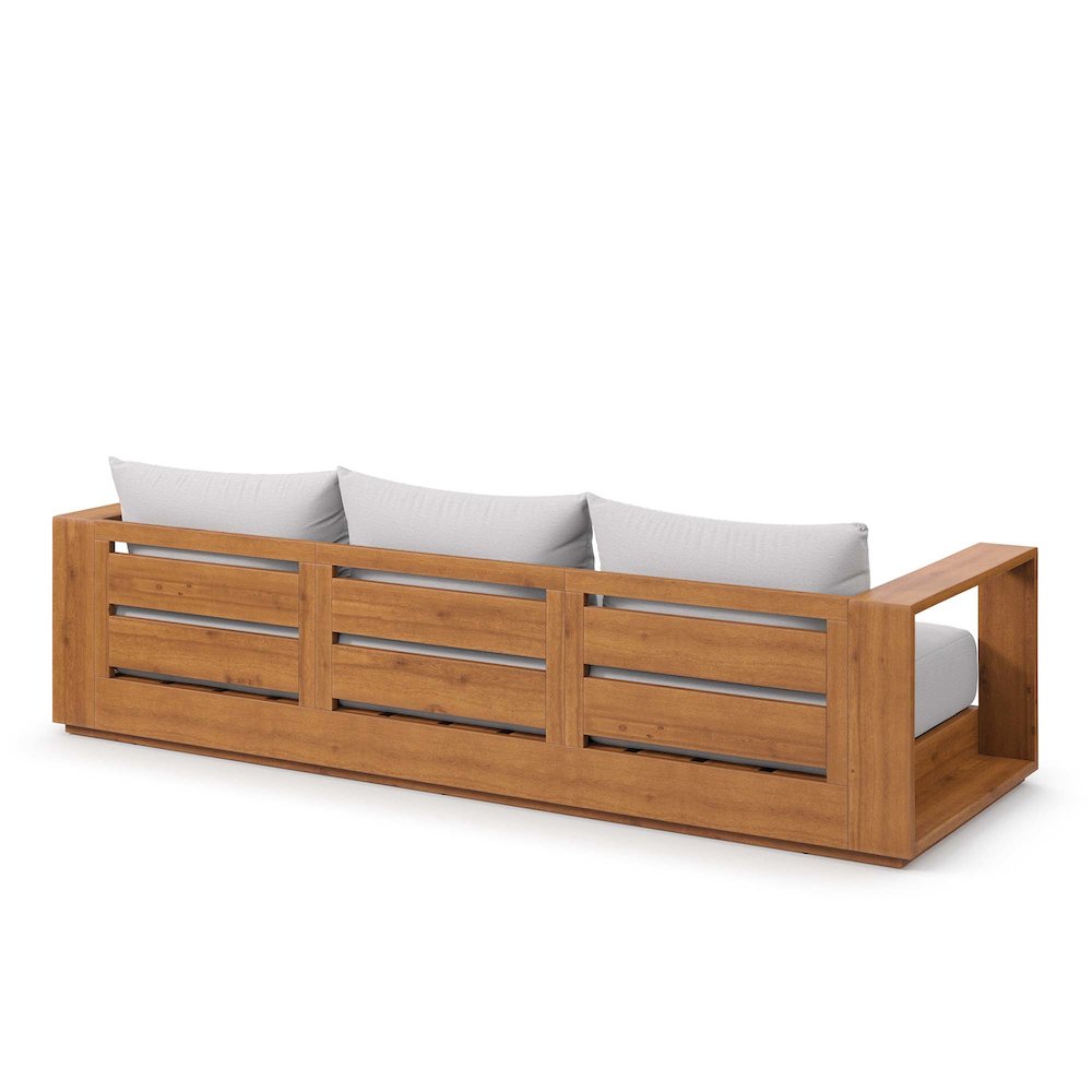 Tahoe Outdoor Patio Acacia Wood Sofa. Picture 6