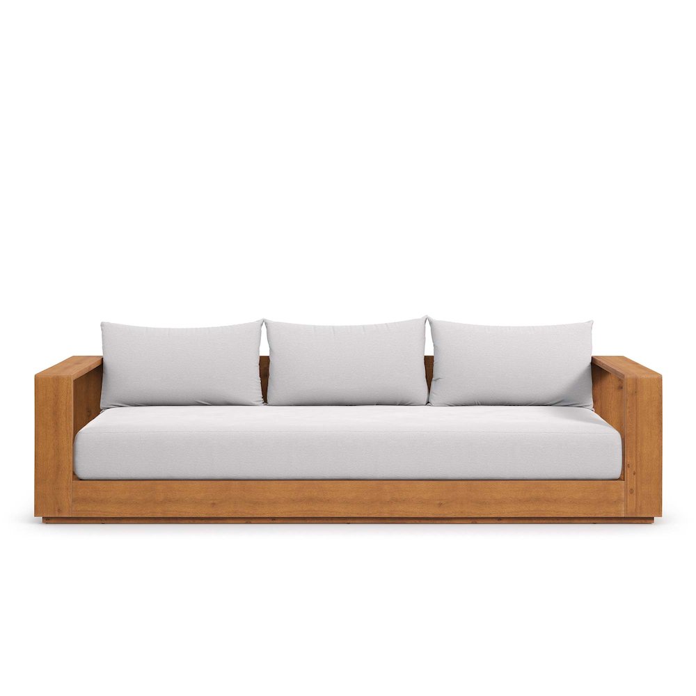 Tahoe Outdoor Patio Acacia Wood Sofa. Picture 7