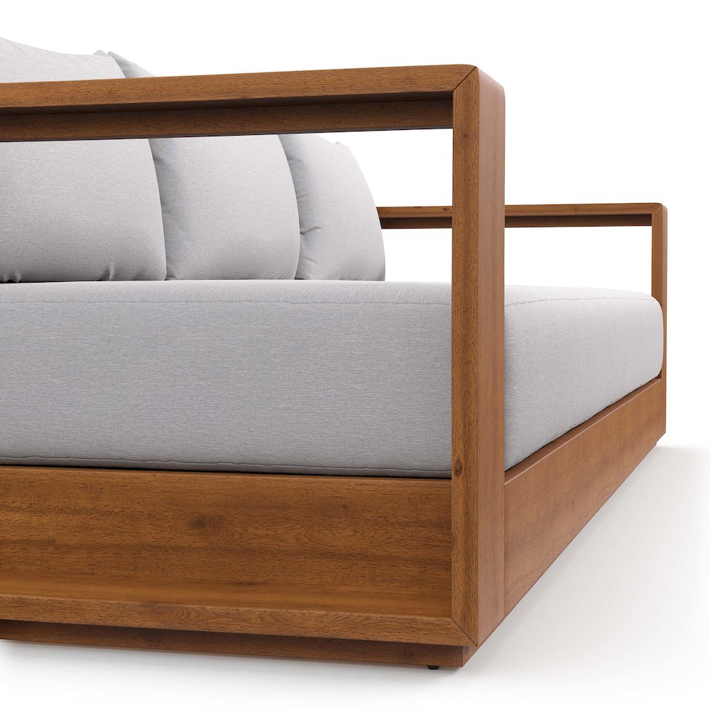 Tahoe Outdoor Patio Acacia Wood Sofa. Picture 8