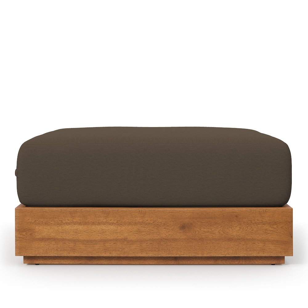 Tahoe Outdoor Patio Acacia Wood Ottoman. Picture 5