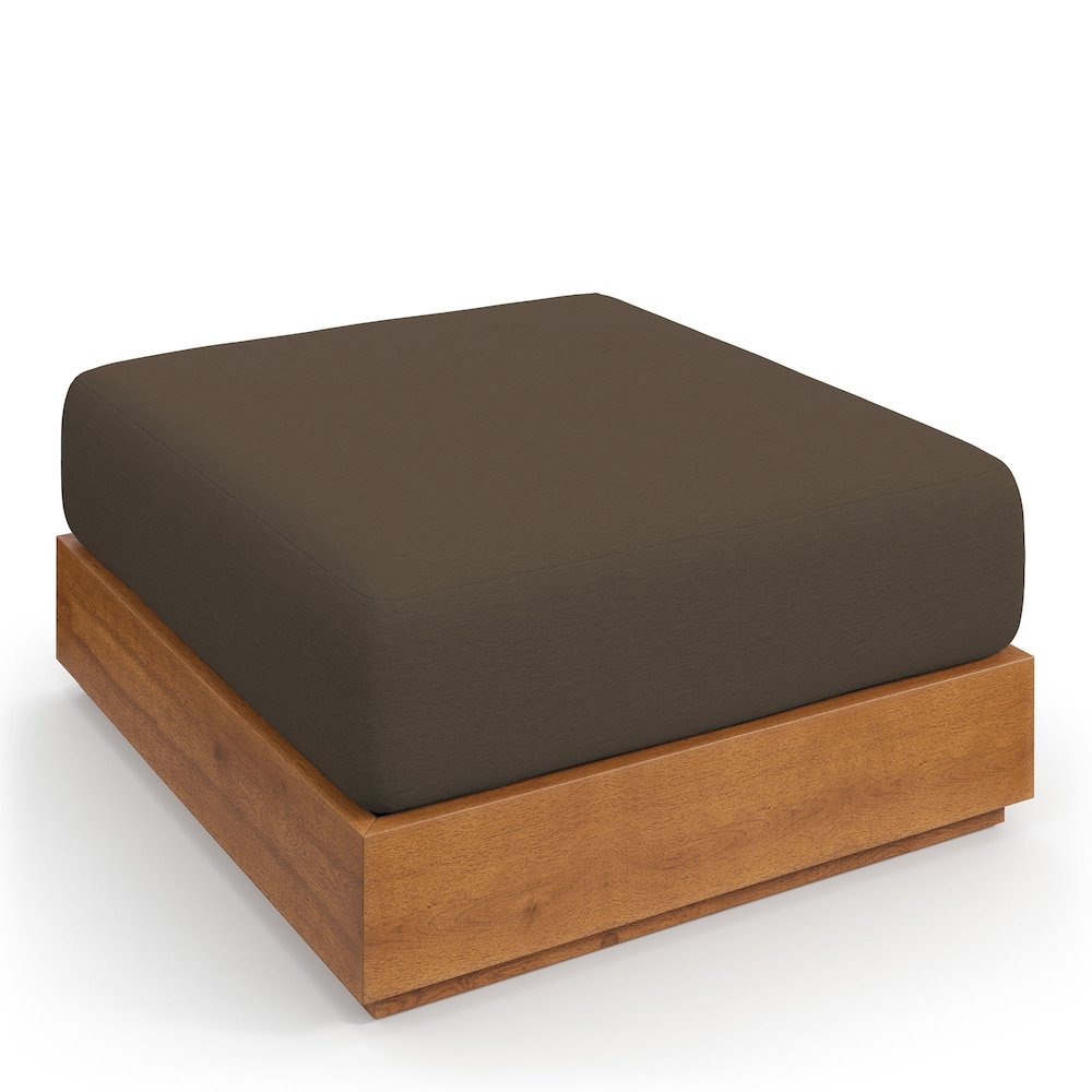 Tahoe Outdoor Patio Acacia Wood Ottoman. Picture 6