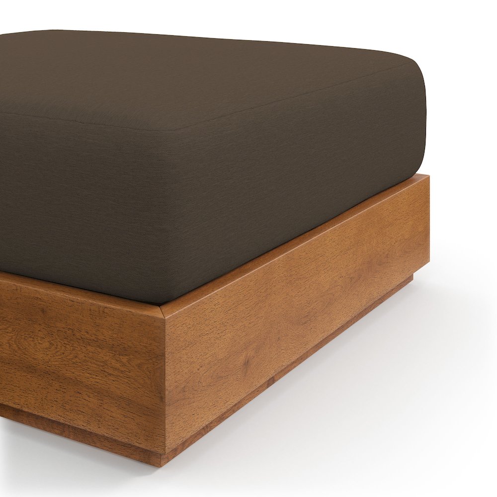 Tahoe Outdoor Patio Acacia Wood Ottoman. Picture 7