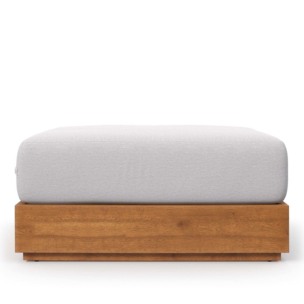 Tahoe Outdoor Patio Acacia Wood Ottoman. Picture 6