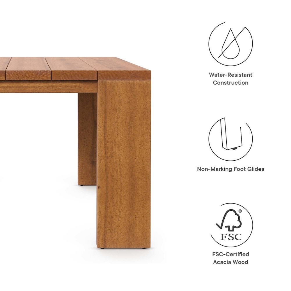Tahoe Outdoor Patio Acacia Wood Side Table. Picture 2