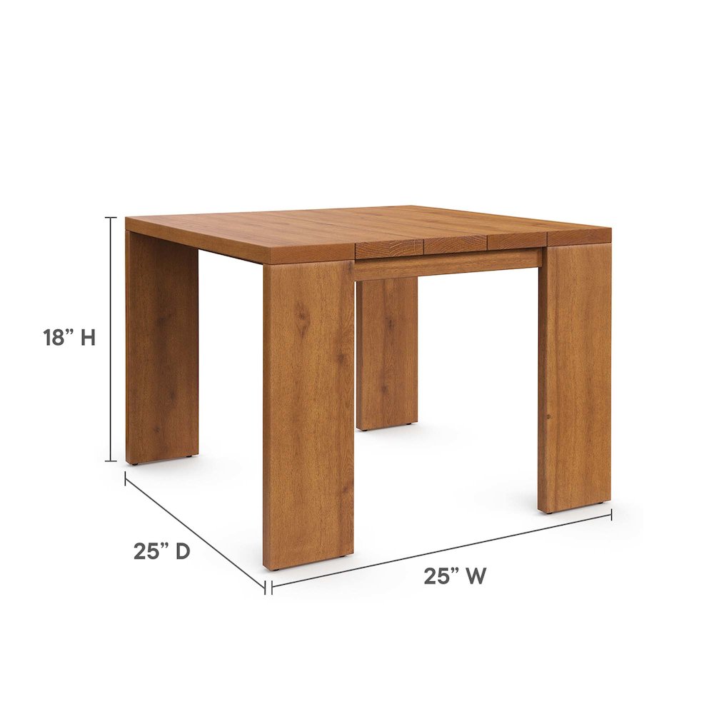 Tahoe Outdoor Patio Acacia Wood Side Table. Picture 4