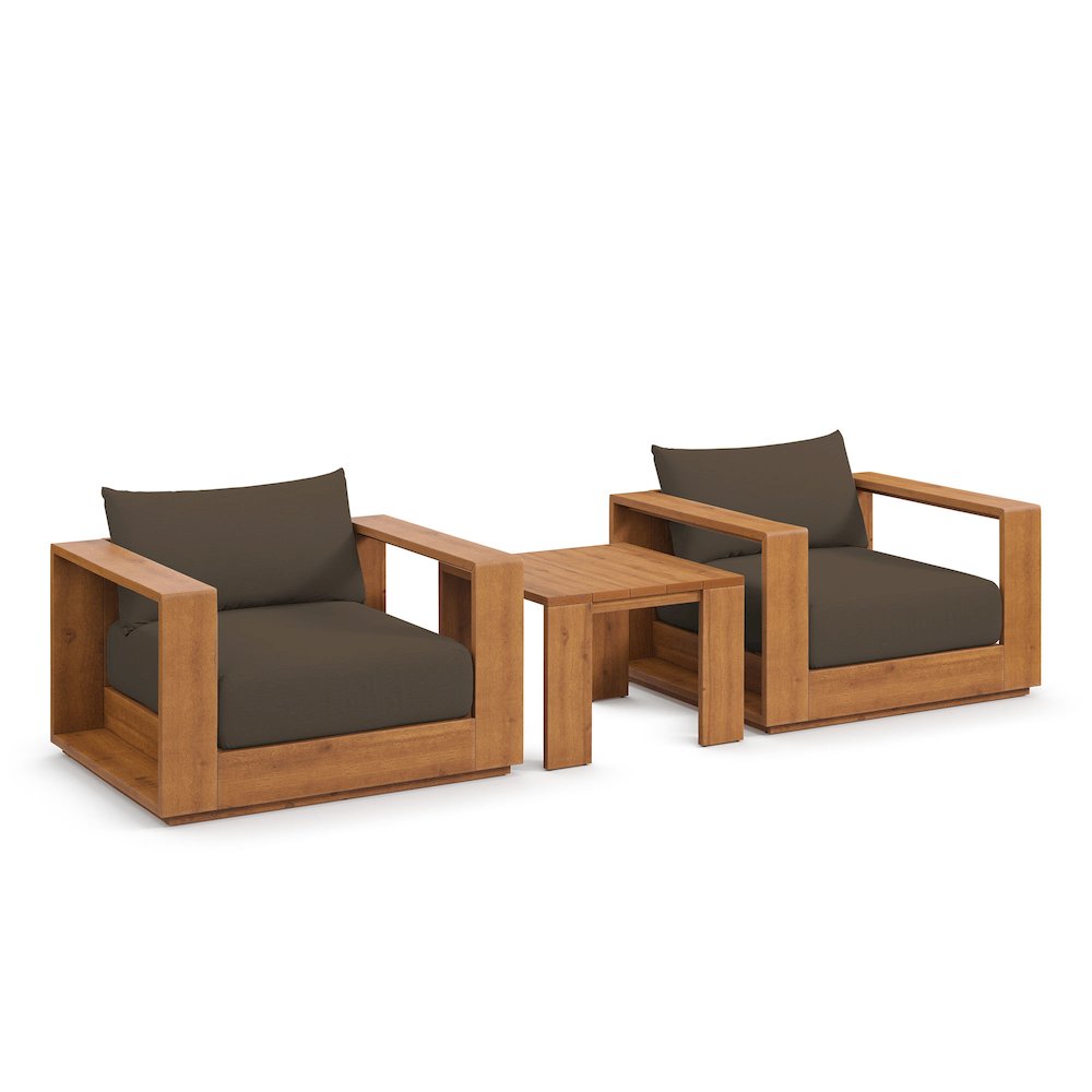 Tahoe 3-Piece Outdoor Patio Acacia Wood Furniture Set. Picture 1