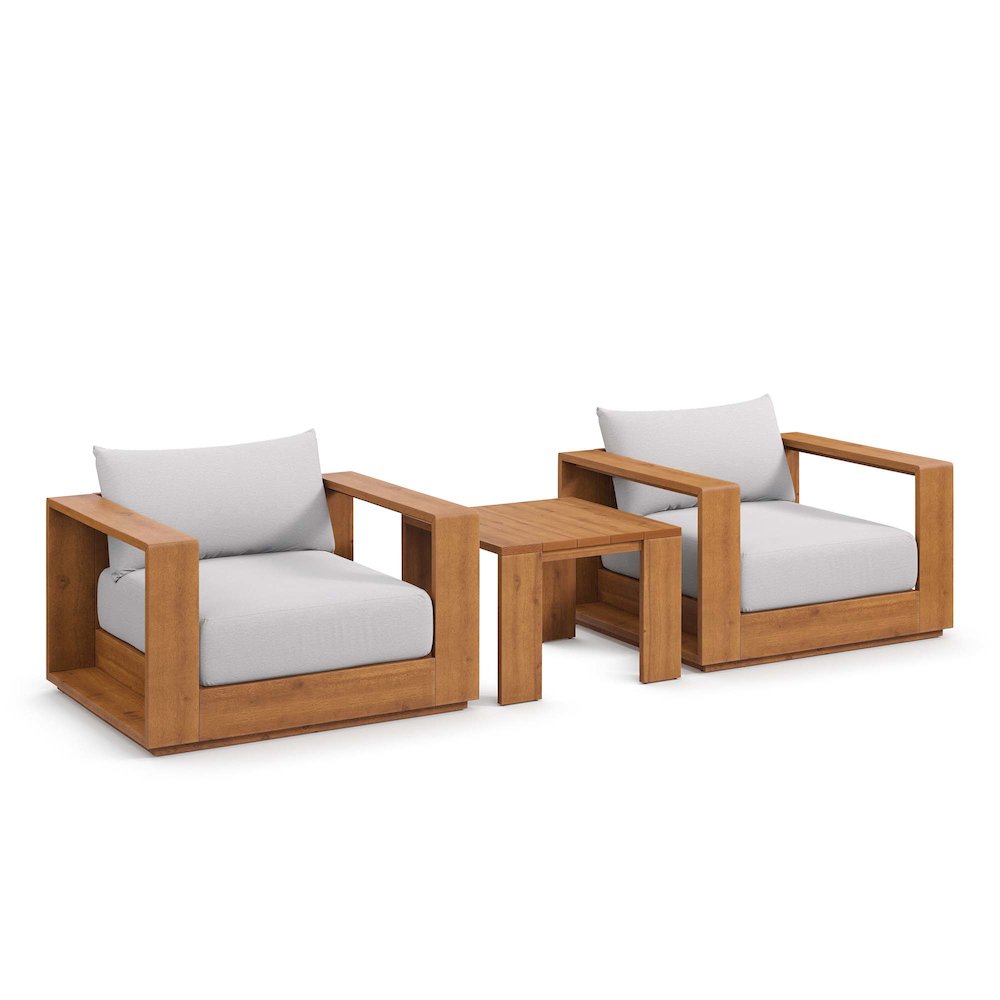 Tahoe 3-Piece Outdoor Patio Acacia Wood Furniture Set. Picture 1