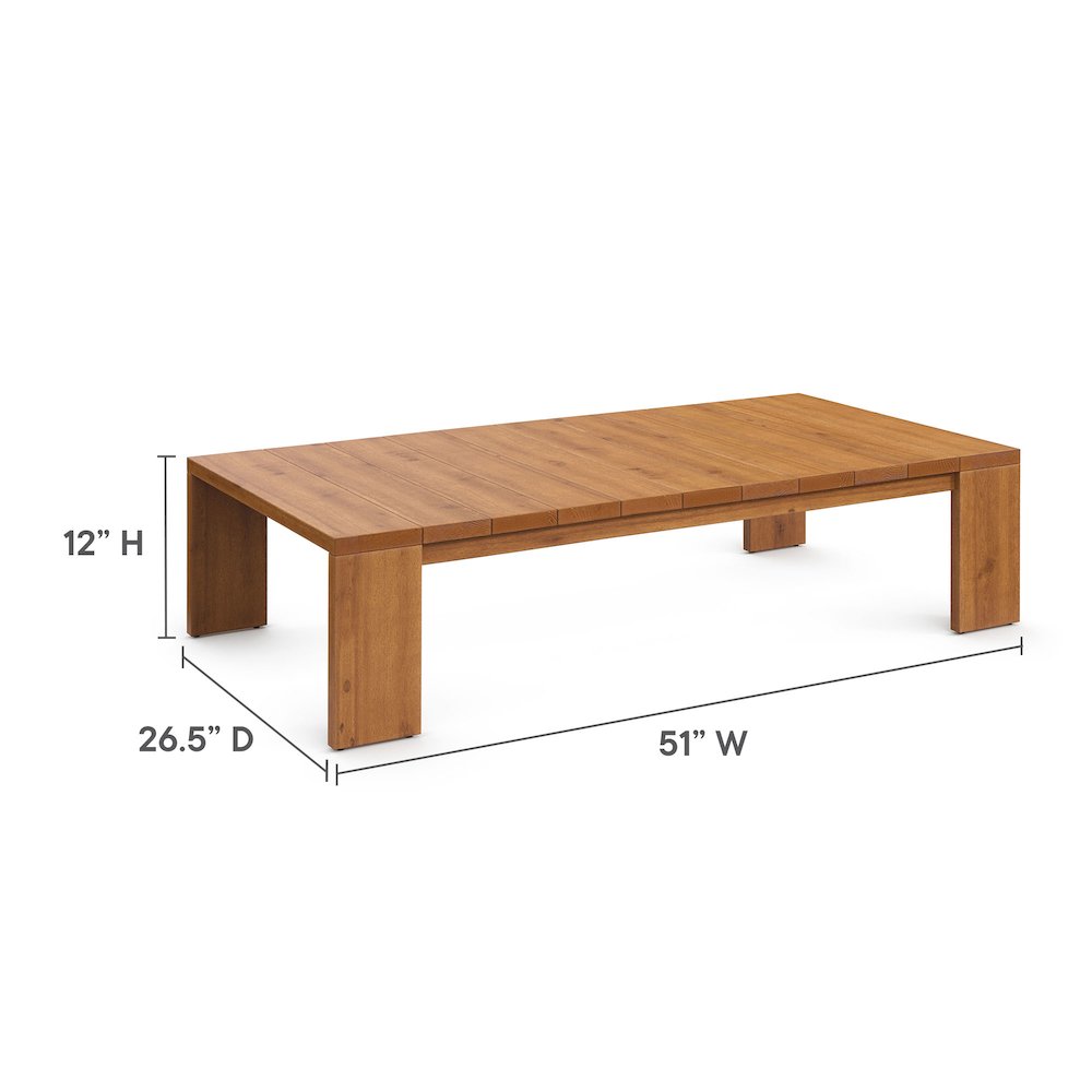 Tahoe 2-Piece Outdoor Patio Acacia Wood Sofa and Coffee Table Set. Picture 4