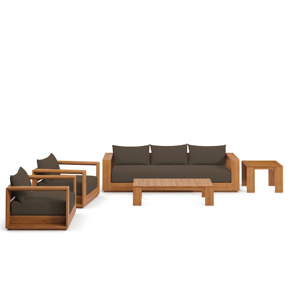 Tahoe 5-Piece Outdoor Patio Acacia Wood Furniture Set. Picture 1