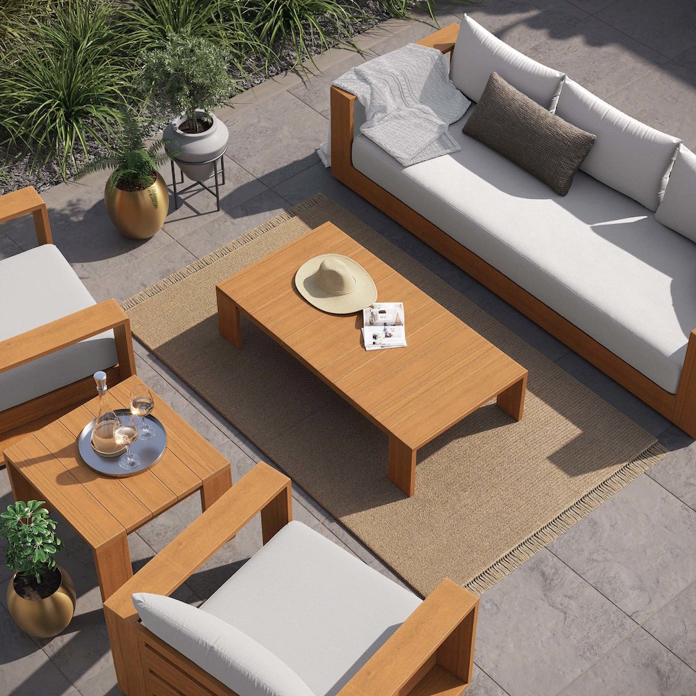 Tahoe 5-Piece Outdoor Patio Acacia Wood Furniture Set. Picture 11
