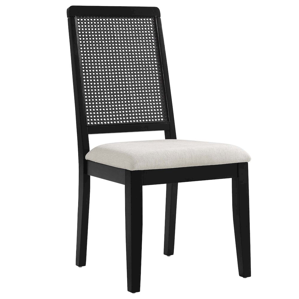 Arlo Faux Rattan and Wood Dining Side Chairs Set of 2. Picture 4