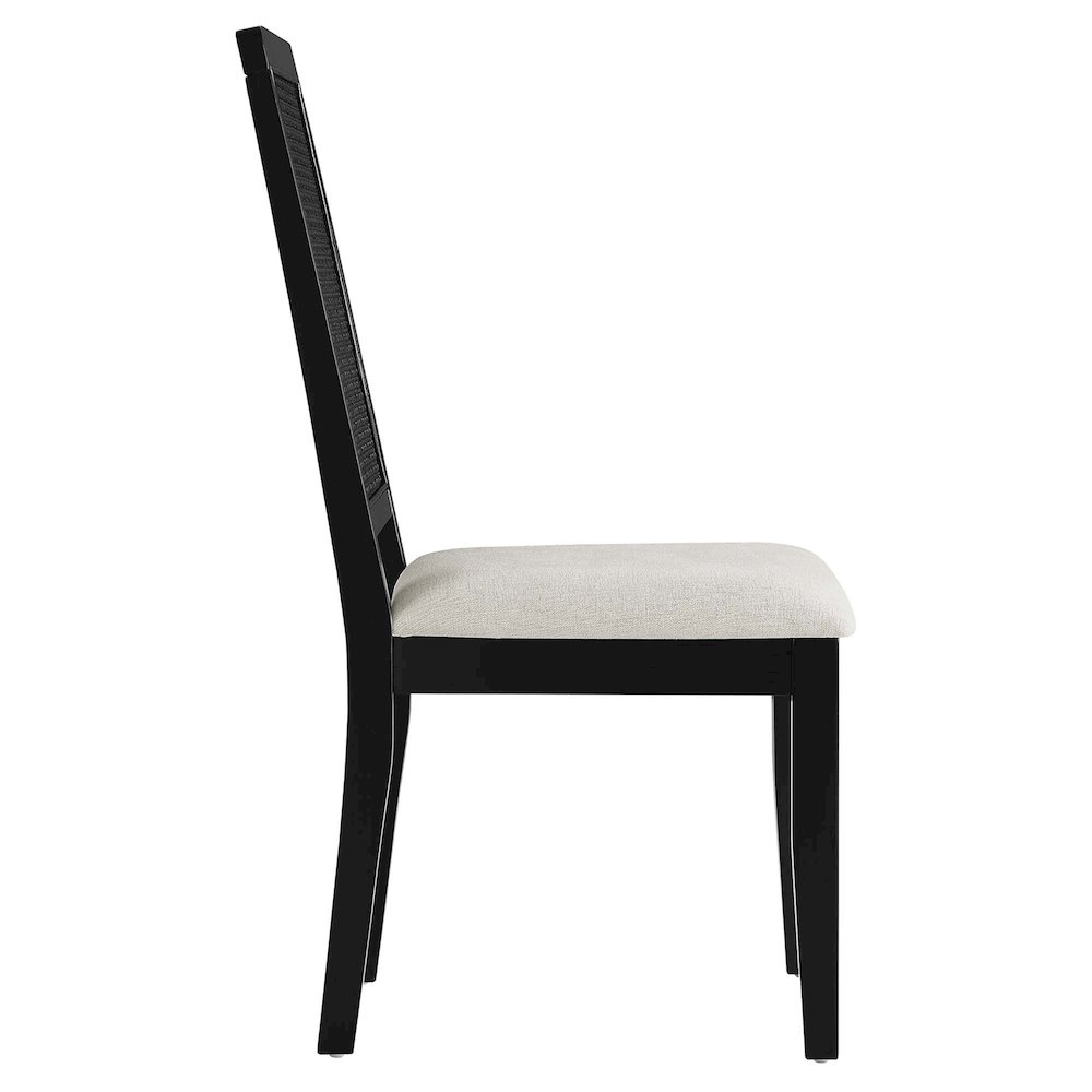 Arlo Faux Rattan and Wood Dining Side Chairs Set of 2. Picture 5