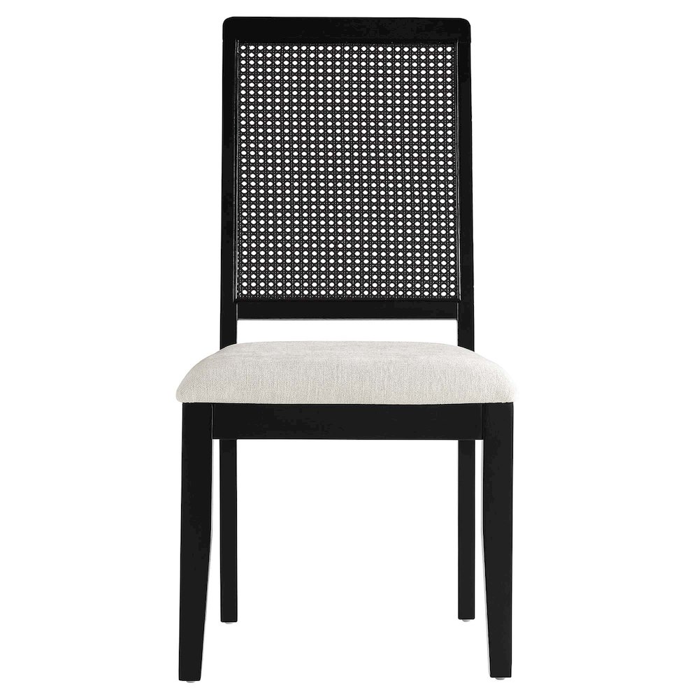 Arlo Faux Rattan and Wood Dining Side Chairs Set of 2. Picture 7