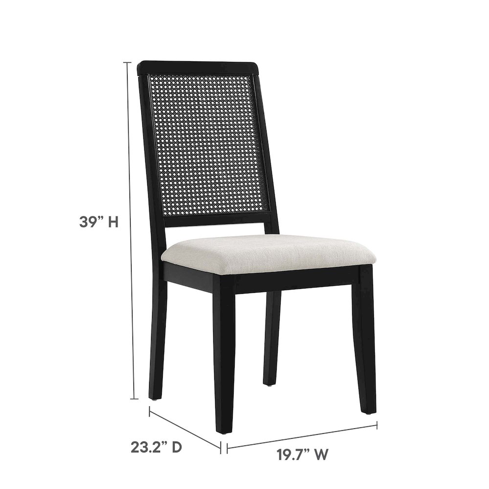 Arlo Faux Rattan and Wood Dining Side Chairs Set of 2. Picture 2