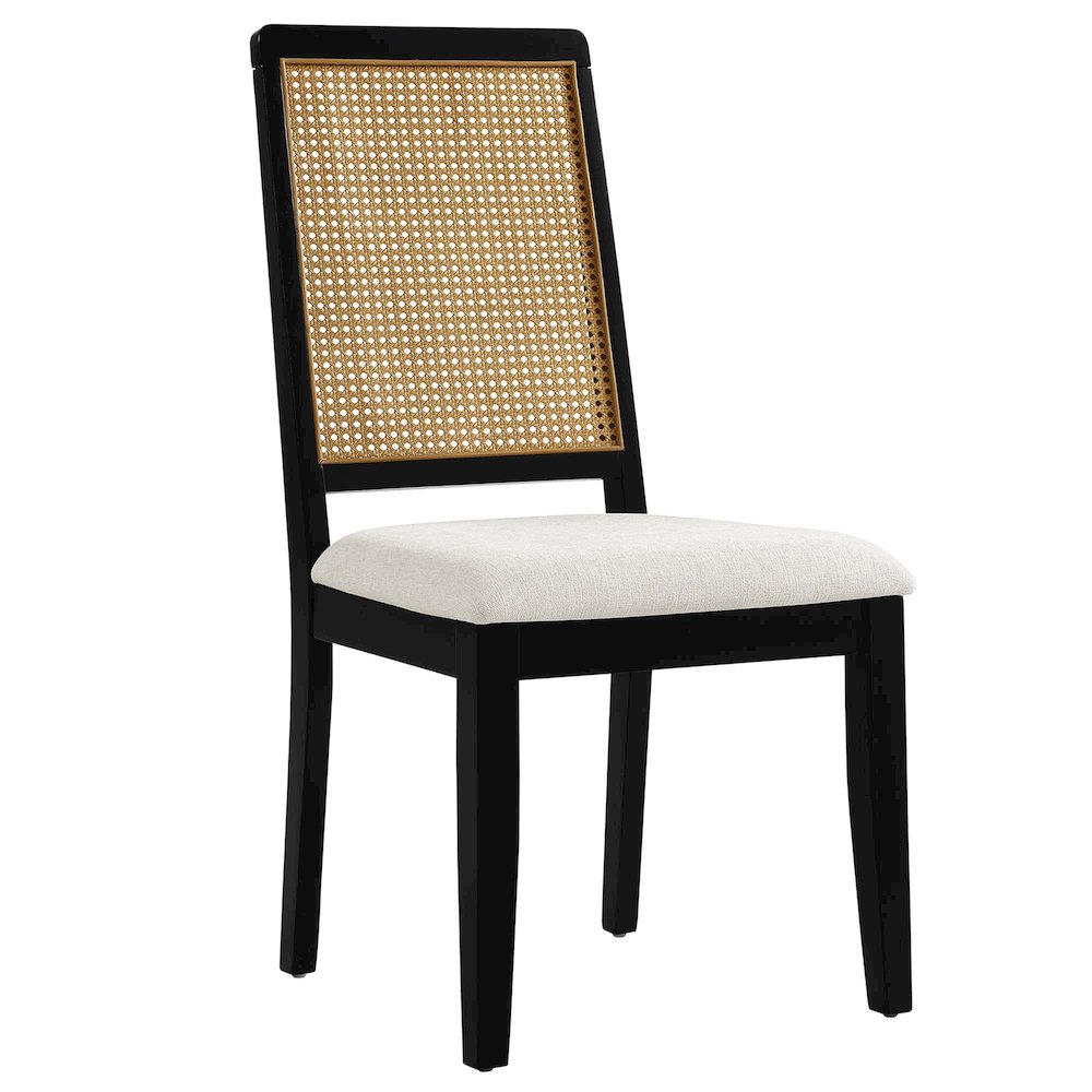 Arlo Faux Rattan and Wood Dining Side Chairs Set of 2. Picture 4