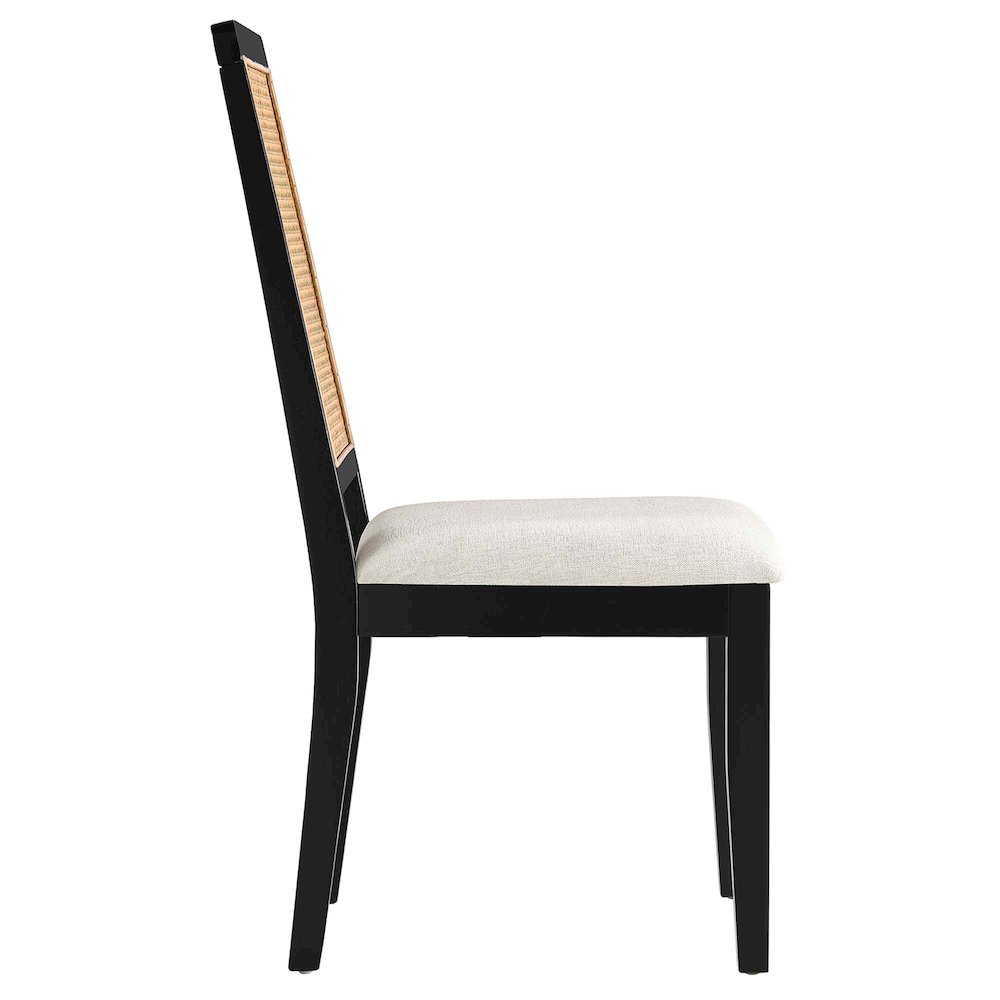 Arlo Faux Rattan and Wood Dining Side Chairs Set of 2. Picture 5