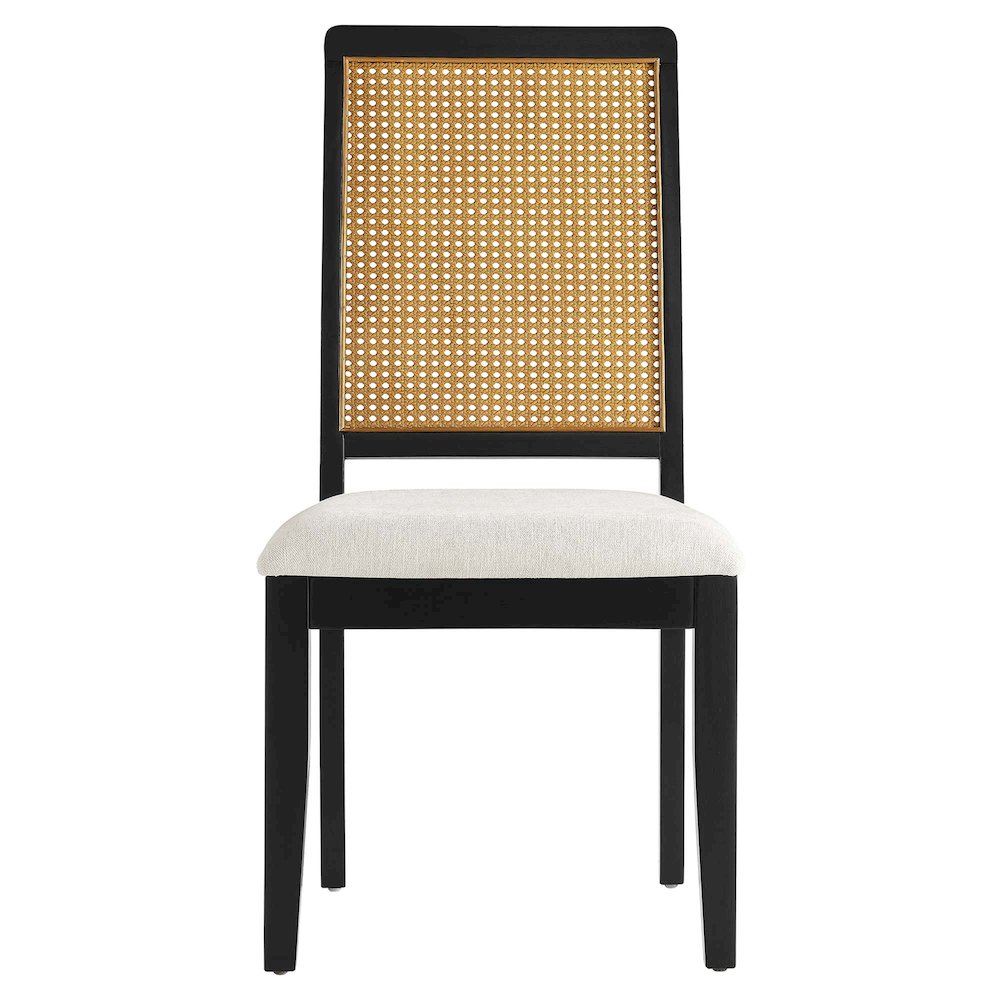 Arlo Faux Rattan and Wood Dining Side Chairs Set of 2. Picture 7
