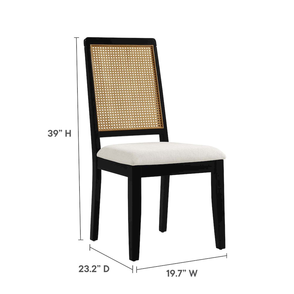 Arlo Faux Rattan and Wood Dining Side Chairs Set of 2. Picture 2