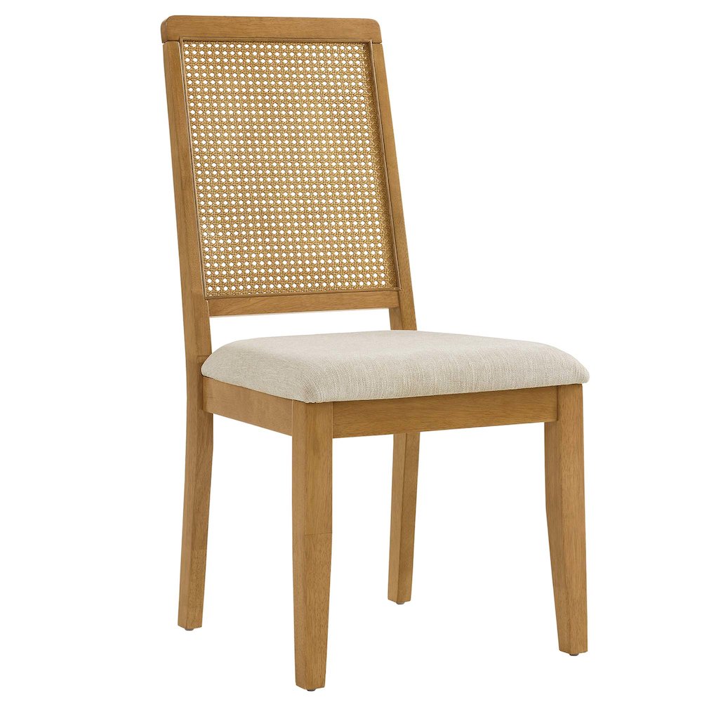Arlo Faux Rattan and Wood Dining Side Chairs Set of 2. Picture 4