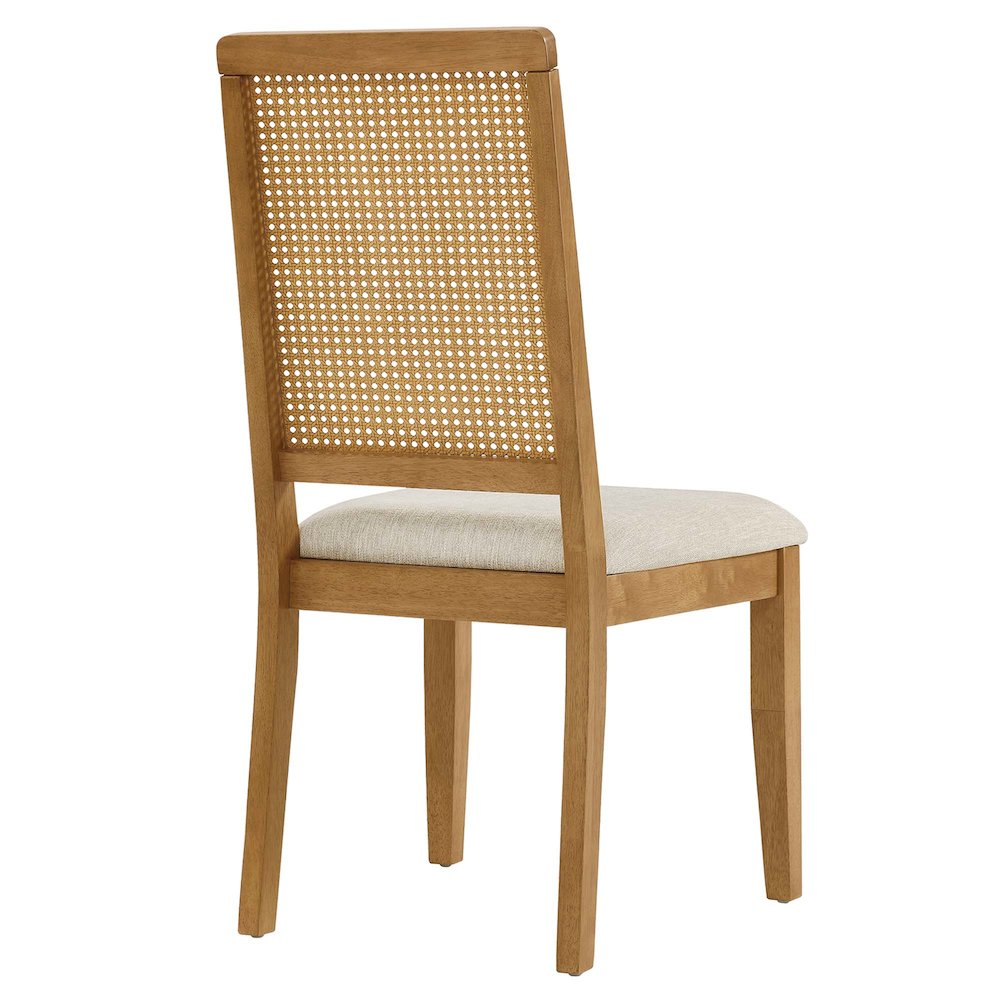 Arlo Faux Rattan and Wood Dining Side Chairs Set of 2. Picture 6