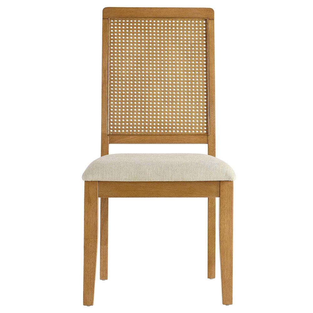 Arlo Faux Rattan and Wood Dining Side Chairs Set of 2. Picture 7