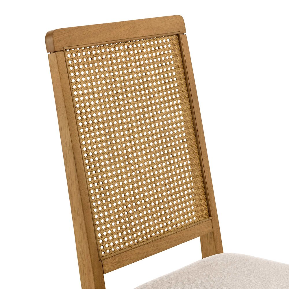 Arlo Faux Rattan and Wood Dining Side Chairs Set of 2. Picture 8