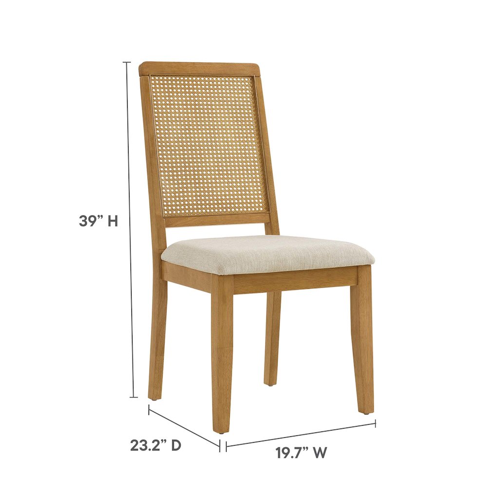 Arlo Faux Rattan and Wood Dining Side Chairs Set of 2. Picture 2